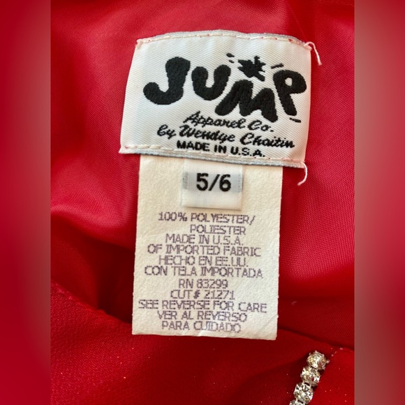 Red gown JUMP APPAREL by WENDYE CHAITIN vintage 80's Made in U.S.A. Size 5/6 - Picture 2 of 9